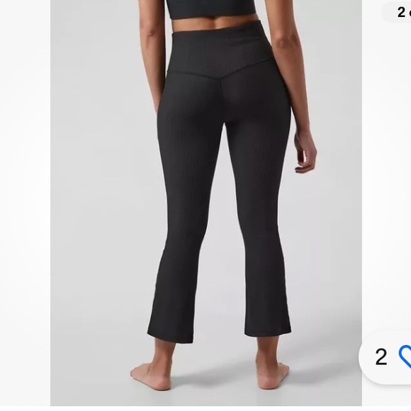 Athleta Elation SP Rib Crop Flare Small Petite Black #987301 Yoga - Picture 2 of 7